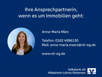 Ansprechpartnerin Anna-Maria März - Vermietete Erdgeschosswohnung mit Loggia in Hameln!