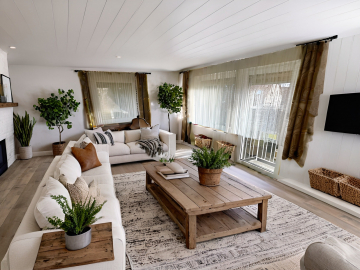 Wohn-/Esszimmer EG - KI-EINRICHTUNGSBEISPIEL! - Völksen: Platz für Ihre Ideen – Zwei Wohnungen, zwei Garagen, großes Grundstück…